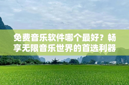 免费音乐软件哪个最好？畅享无限音乐世界的首选利器