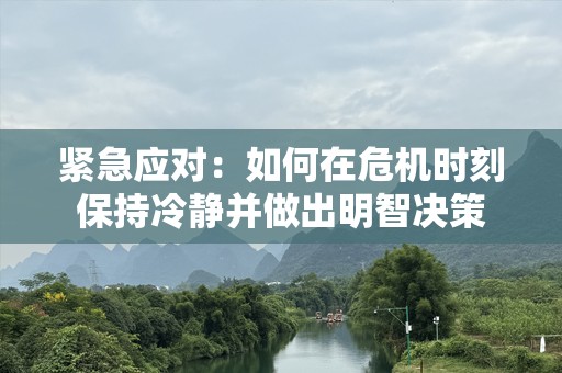 紧急应对：如何在危机时刻保持冷静并做出明智决策
