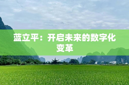蓝立平：开启未来的数字化变革