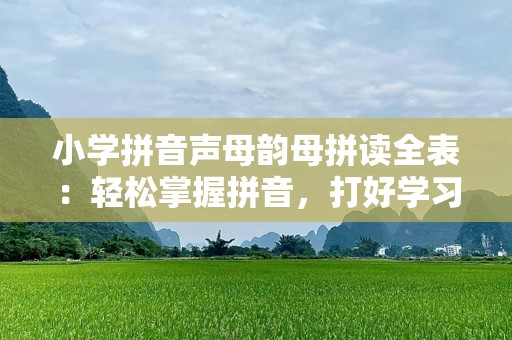 小学拼音声母韵母拼读全表：轻松掌握拼音，打好学习基础