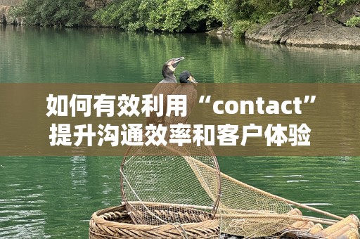 如何有效利用“contact”提升沟通效率和客户体验