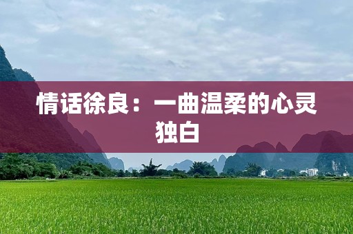情话徐良：一曲温柔的心灵独白