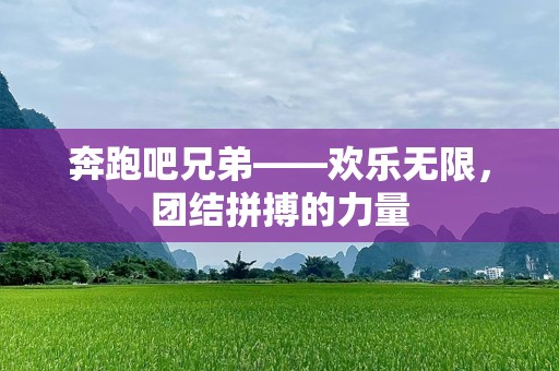 奔跑吧兄弟——欢乐无限，团结拼搏的力量