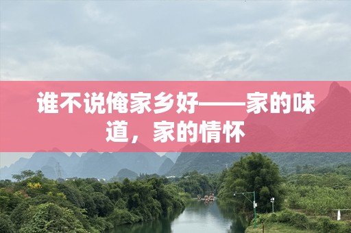 谁不说俺家乡好——家的味道，家的情怀