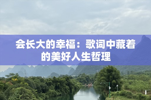会长大的幸福：歌词中藏着的美好人生哲理