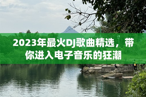 2023年最火DJ歌曲精选，带你进入电子音乐的狂潮