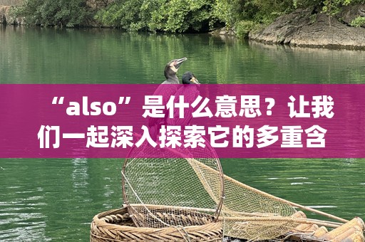 “also”是什么意思？让我们一起深入探索它的多重含义与用法！