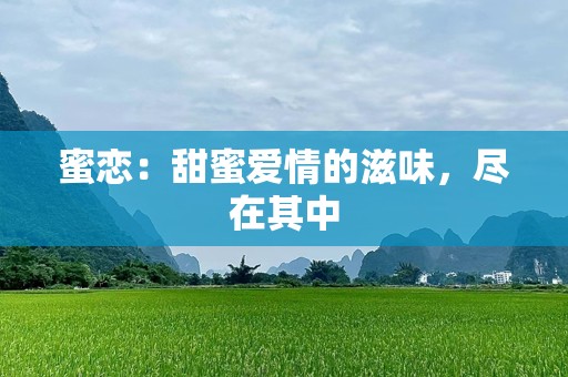 蜜恋：甜蜜爱情的滋味，尽在其中