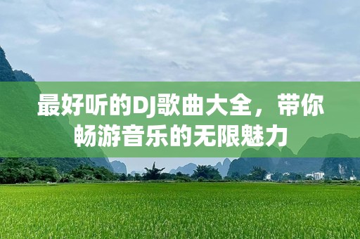 最好听的DJ歌曲大全，带你畅游音乐的无限魅力
