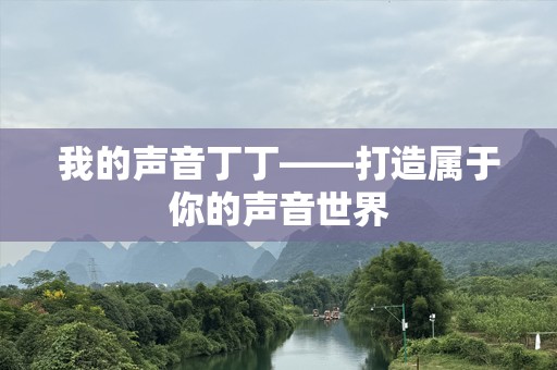我的声音丁丁——打造属于你的声音世界