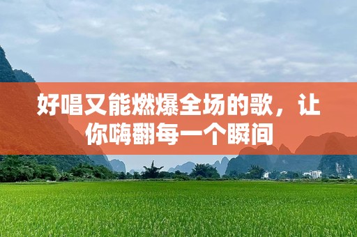 好唱又能燃爆全场的歌，让你嗨翻每一个瞬间