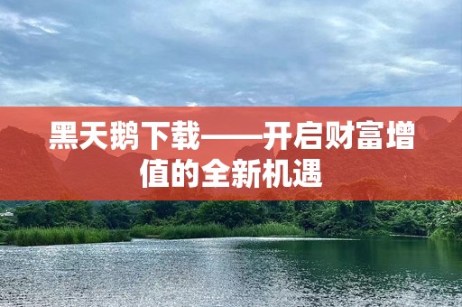 黑天鹅下载——开启财富增值的全新机遇