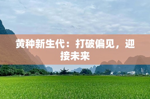 黄种新生代：打破偏见，迎接未来