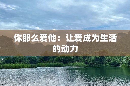 你那么爱他：让爱成为生活的动力