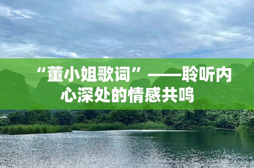 “董小姐歌词”——聆听内心深处的情感共鸣