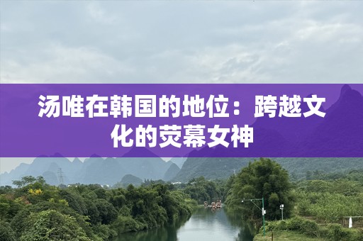 汤唯在韩国的地位：跨越文化的荧幕女神
