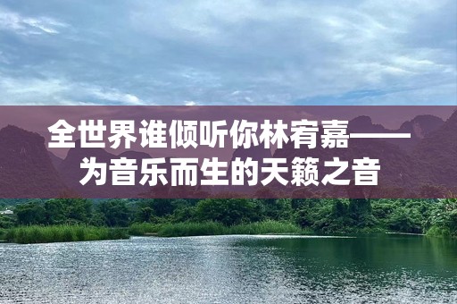 全世界谁倾听你林宥嘉——为音乐而生的天籁之音