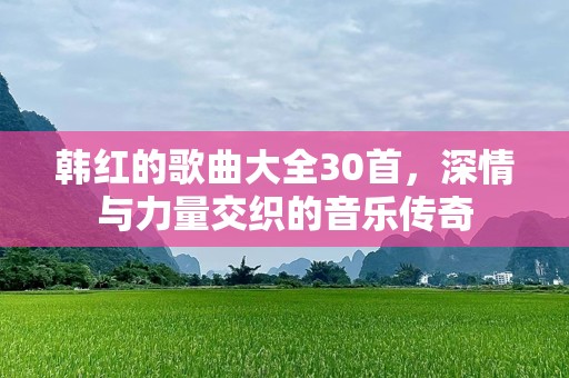 韩红的歌曲大全30首，深情与力量交织的音乐传奇