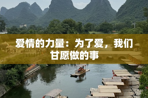 爱情的力量：为了爱，我们甘愿做的事