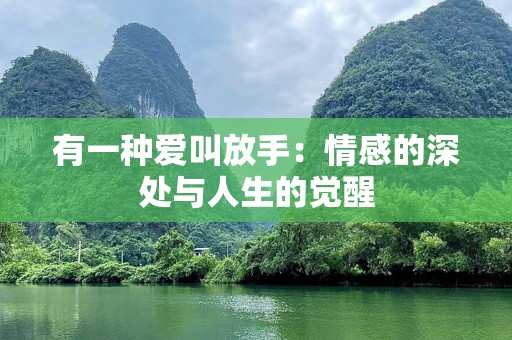有一种爱叫放手：情感的深处与人生的觉醒