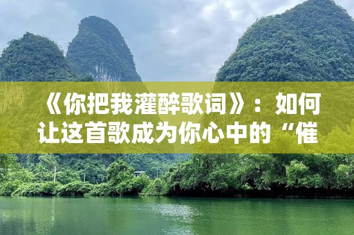 《你把我灌醉歌词》：如何让这首歌成为你心中的“催泪弹”