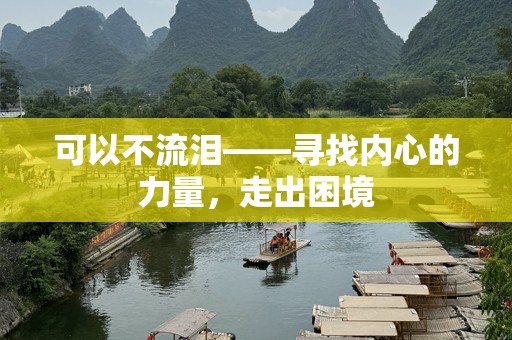 可以不流泪——寻找内心的力量，走出困境
