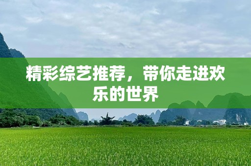 精彩综艺推荐，带你走进欢乐的世界