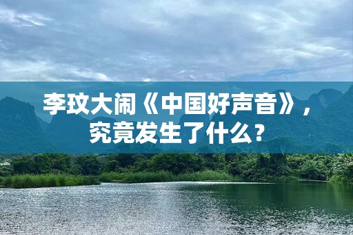李玟大闹《中国好声音》，究竟发生了什么？